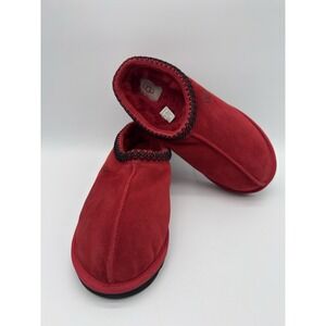 UGG Tasman‎ Samba Red Suede Comfort Slip On Sheepskin Slippers Size 11